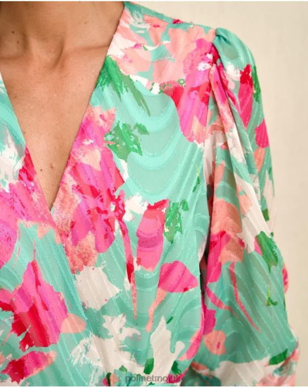 Clothing Polin et moi Denisse dress bow Water Green J4DB681