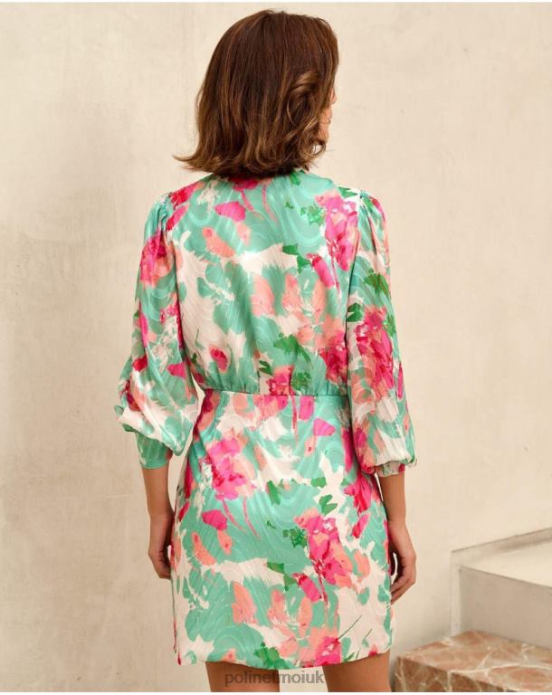 Clothing Polin et moi Denisse dress bow Water Green J4DB681