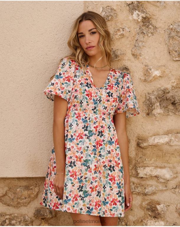 Clothing Polin et moi Donia Flowers dress emerald green J4DB654