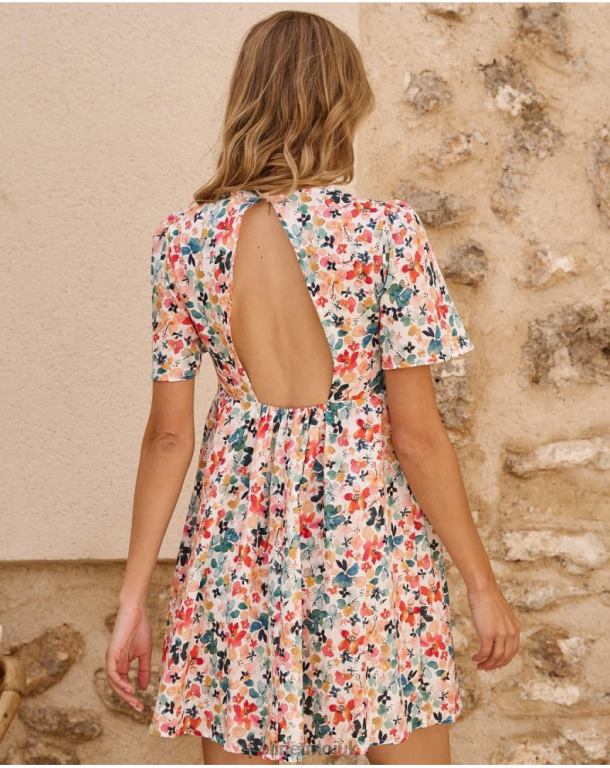 Clothing Polin et moi Donia Flowers dress emerald green J4DB654