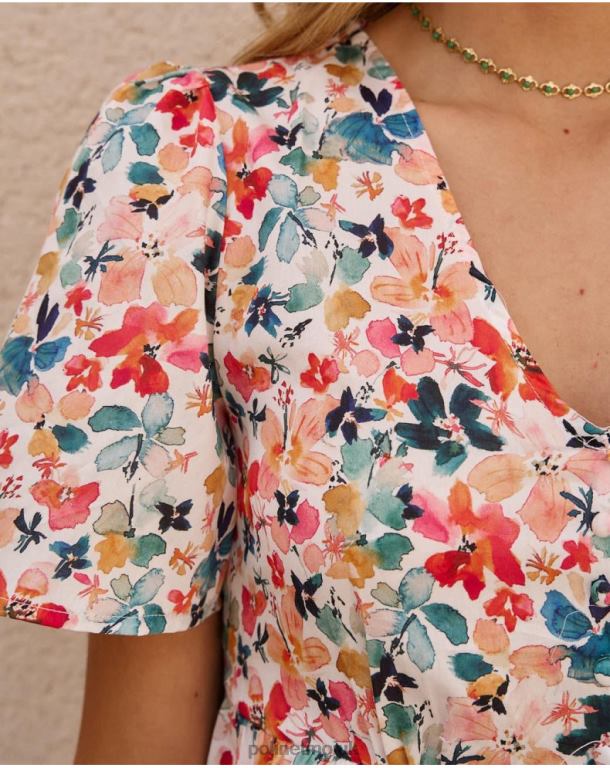 Clothing Polin et moi Donia Flowers dress emerald green J4DB654