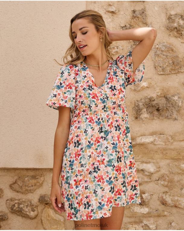 Clothing Polin et moi Donia Flowers dress emerald green J4DB654