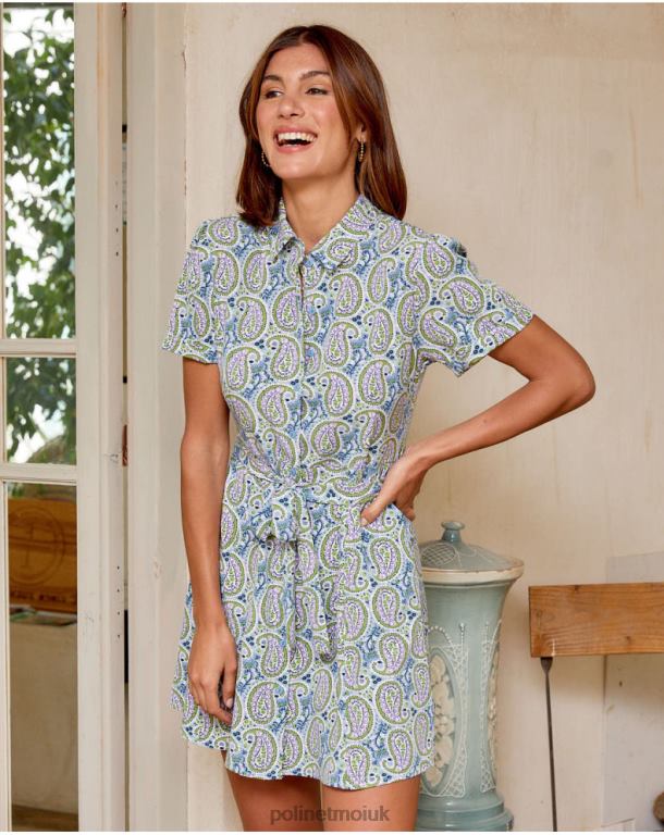 Clothing Polin et moi Dress Amoebas Londra Celestial J4DB6138