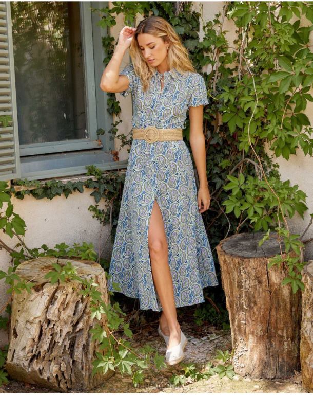 Clothing Polin et moi Dress Amoebas Londra Celestial J4DB6139