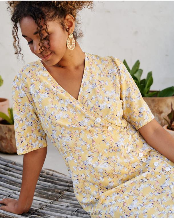 Clothing Polin et moi Dress Cross-over Edda YELLOW J4DB633
