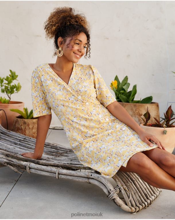 Clothing Polin et moi Dress Cross-over Edda YELLOW J4DB633