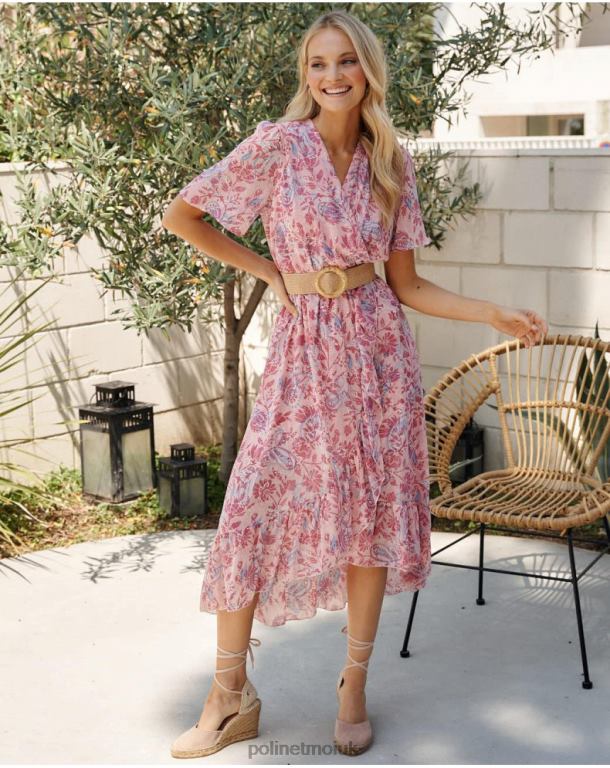 Clothing Polin et moi Dress Cross-over Naiare ROSE J4DB61