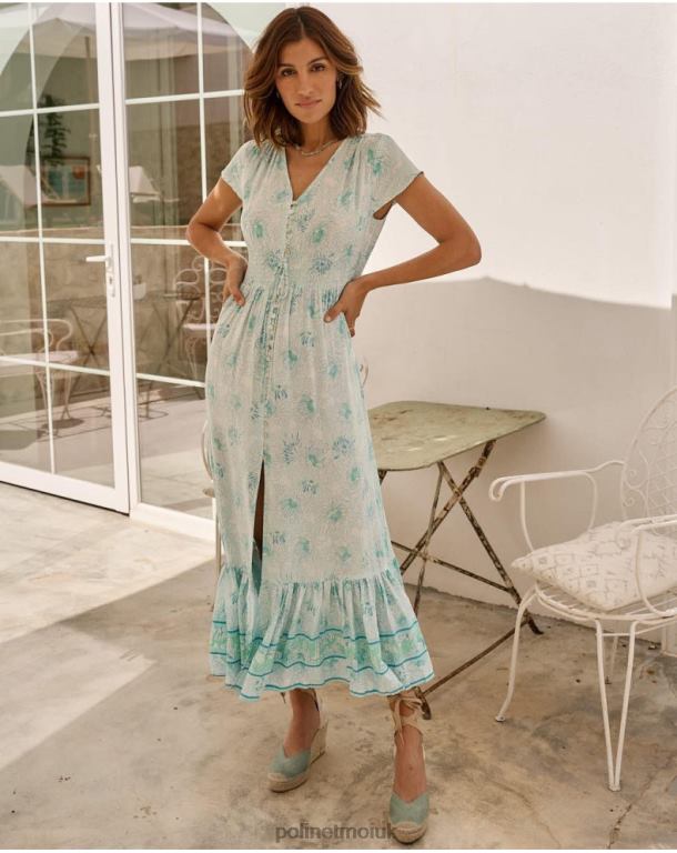 Clothing Polin et moi Dress Flared Vicky Turquoise J4DB662