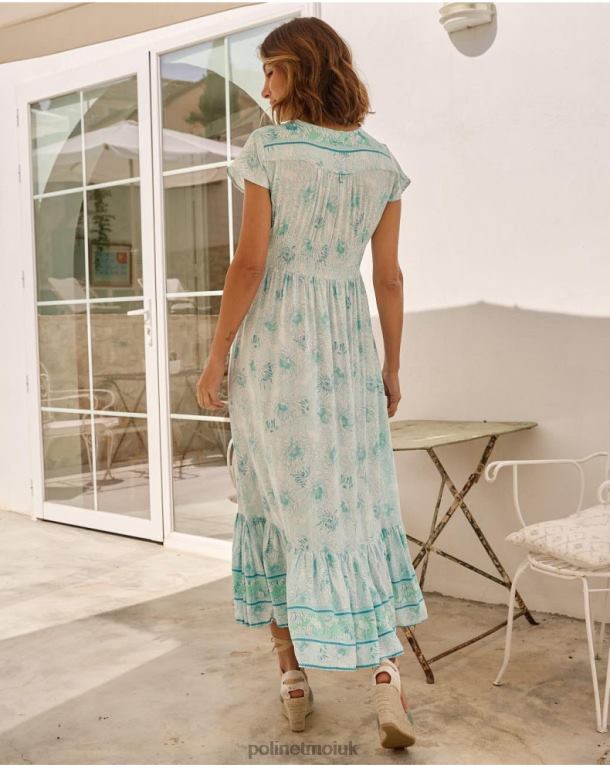 Clothing Polin et moi Dress Flared Vicky Turquoise J4DB662