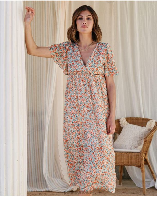 Clothing Polin et moi Dress Flowers Candela denim J4DB698