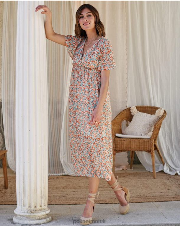 Clothing Polin et moi Dress Flowers Candela denim J4DB698