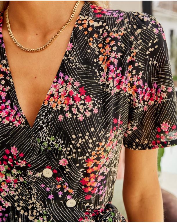 Clothing Polin et moi Dress Flowers Jara black J4DB6116