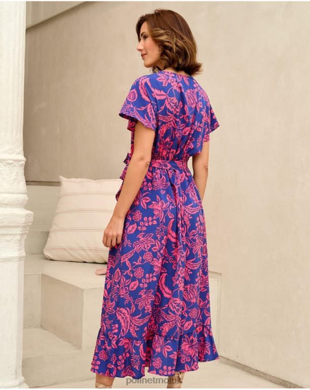 Clothing Polin et moi Dress Ruffled Dila klein blue J4DB6129