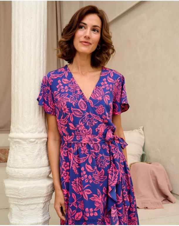 Clothing Polin et moi Dress Ruffled Dila klein blue J4DB6129