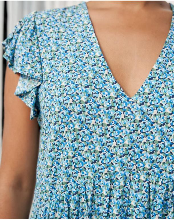 Clothing Polin et moi Dress Ruffled Lena Klein Blue J4DB630