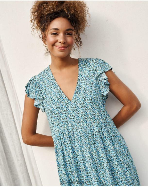 Clothing Polin et moi Dress Ruffled Lena Klein Blue J4DB630