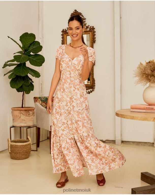 Clothing Polin et moi Floral dress Isolde Salmon J4DB694