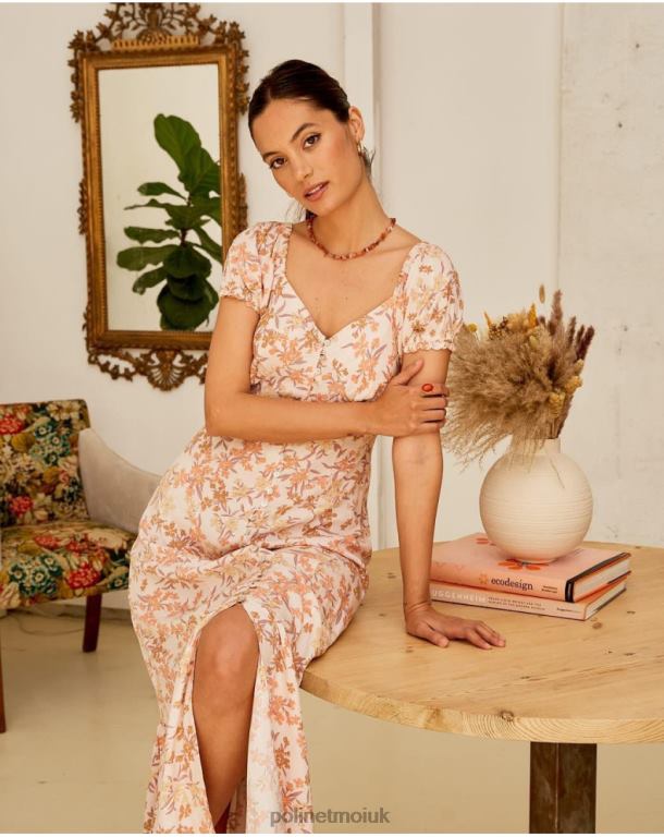 Clothing Polin et moi Floral dress Isolde Salmon J4DB694