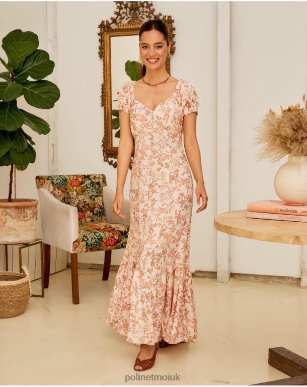 Clothing Polin et moi Floral dress Isolde Salmon J4DB694