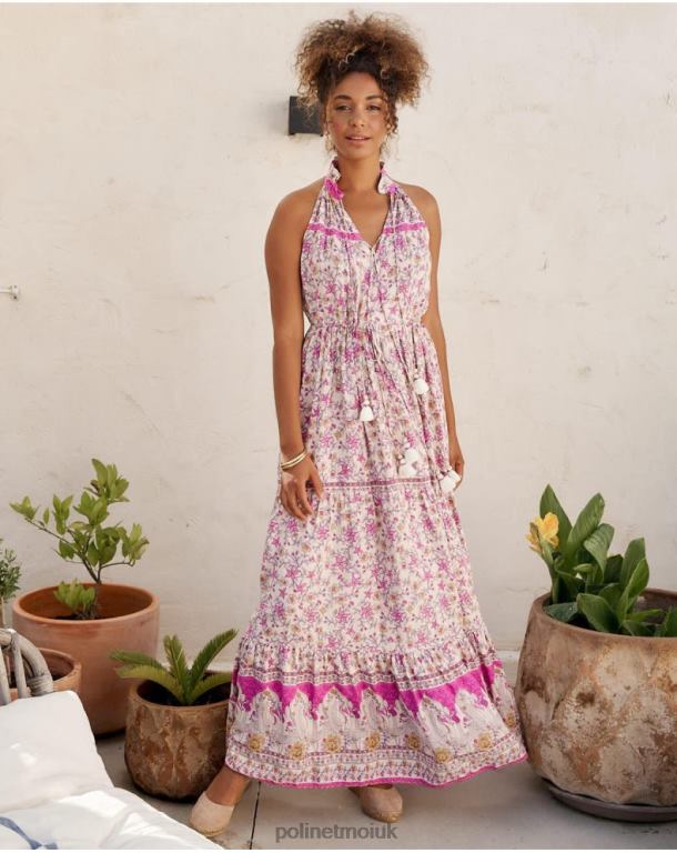 Clothing Polin et moi Halter Vera dress Rose J4DB619