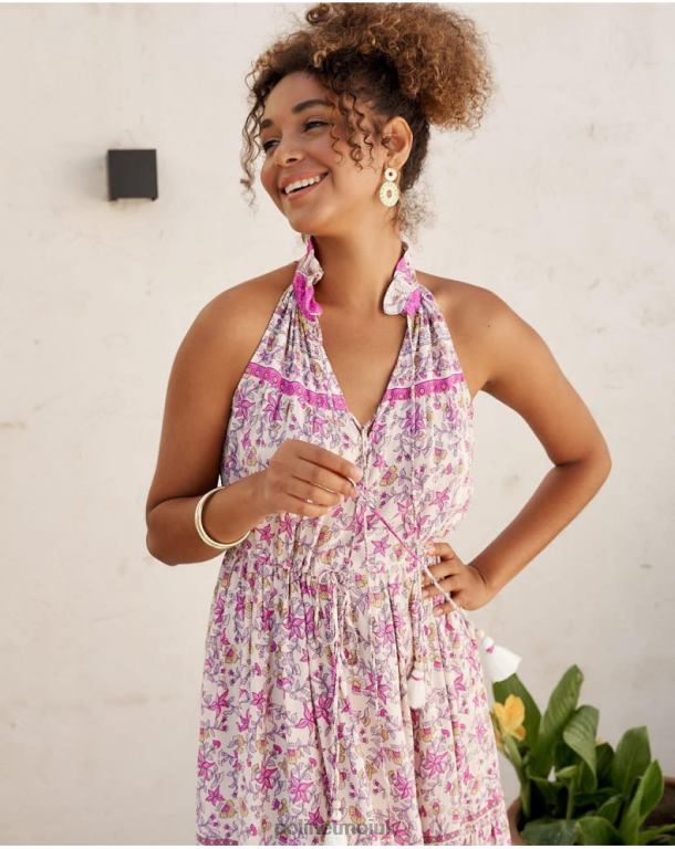 Clothing Polin et moi Halter Vera dress Rose J4DB619