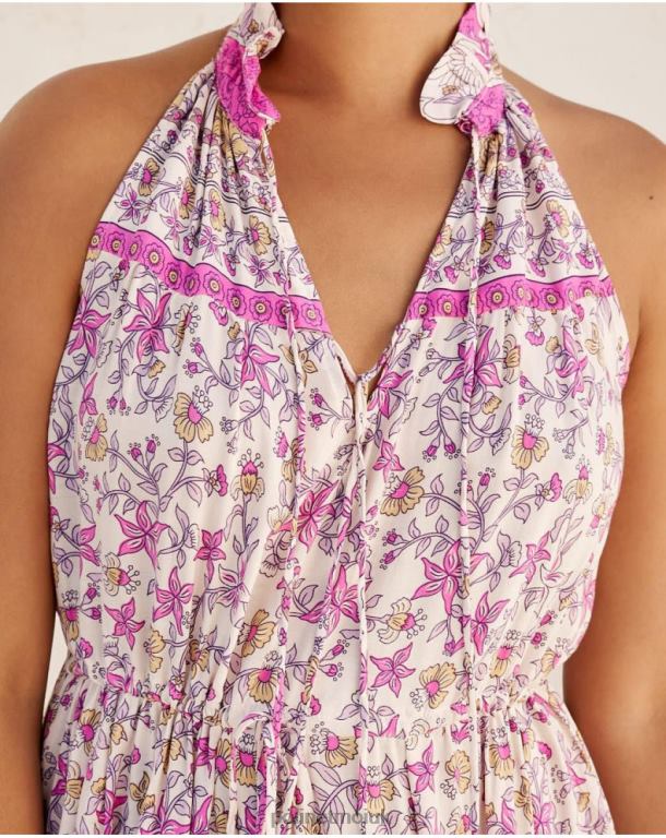 Clothing Polin et moi Halter Vera dress Rose J4DB619