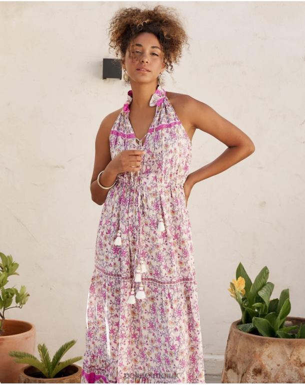 Clothing Polin et moi Halter Vera dress Rose J4DB619