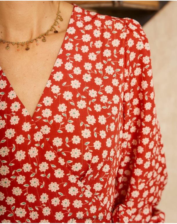 Clothing Polin et moi Lala Cross-over s dress red J4DB6119