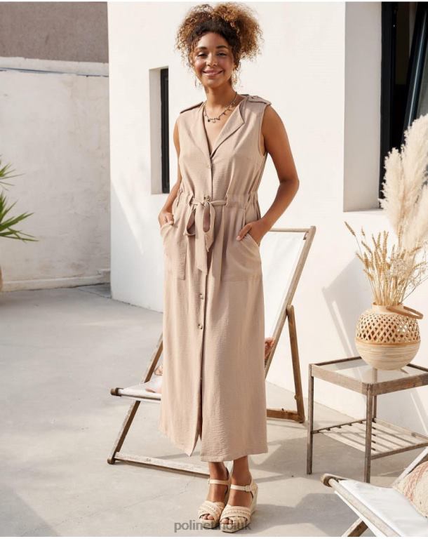 Clothing Polin et moi Lina Midi Dress camel J4DB635