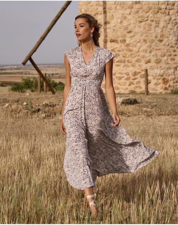 Clothing Polin et moi Magdal Midi Dress Lilac J4DB6111