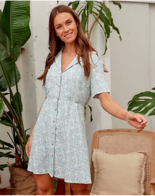 Clothing Polin et moi Marie Lapel Dress Eucalyptus J4DB6142