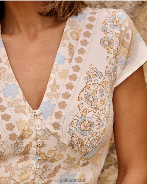 Clothing Polin et moi Martina Buttons Dress Celestial J4DB66
