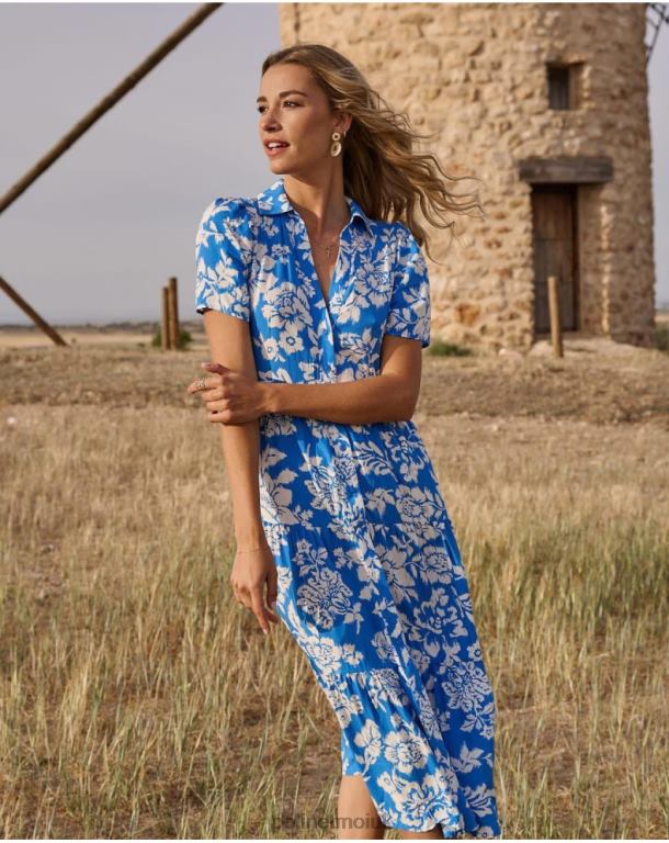 Clothing Polin et moi Matilda Print Dress Klein Blue J4DB667