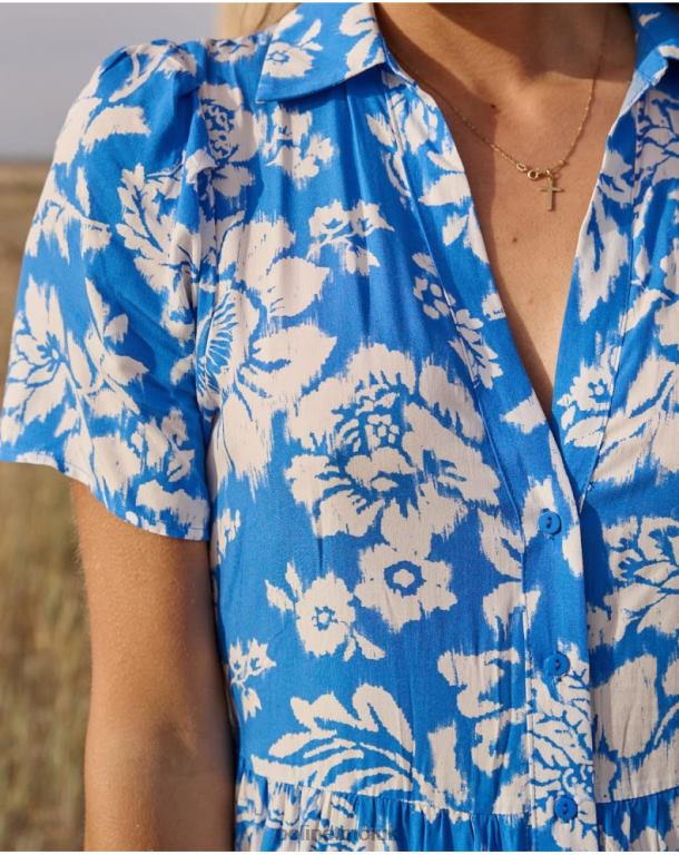 Clothing Polin et moi Matilda Print Dress Klein Blue J4DB667
