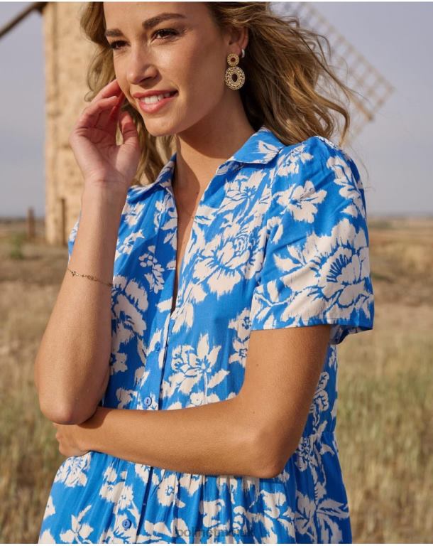 Clothing Polin et moi Matilda Print Dress Klein Blue J4DB667