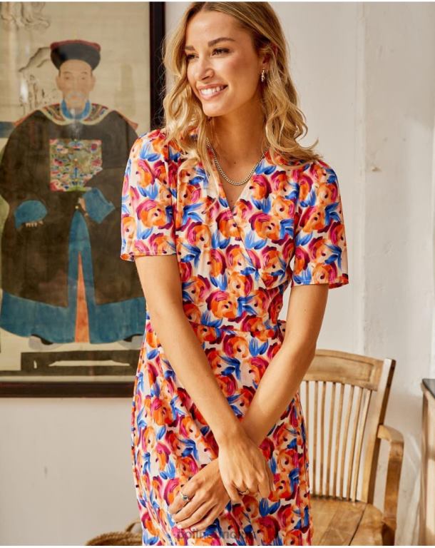 Clothing Polin et moi Midi dress Flowers Hannah ORANGE J4DB695