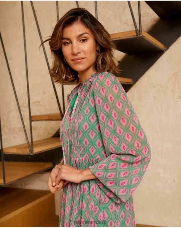 Clothing Polin et moi Rafaella Geometric Dress Emerald green J4DB6135