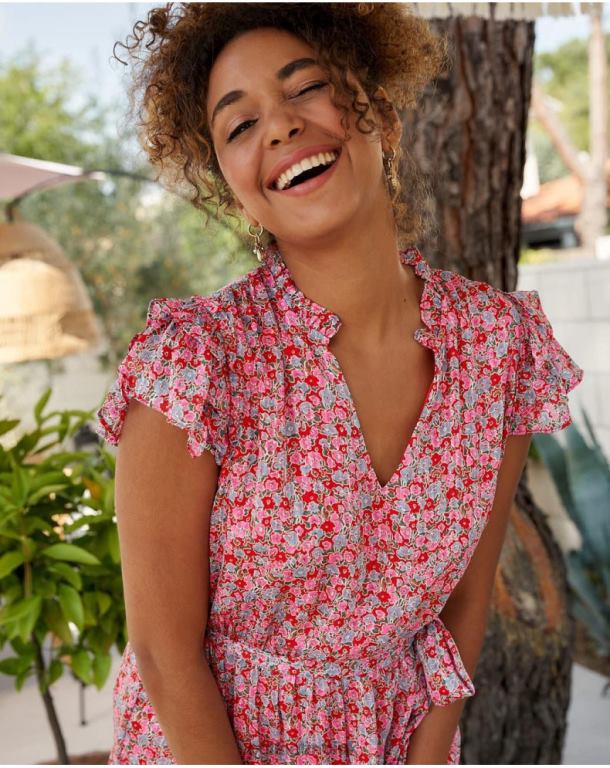 Clothing Polin et moi Saray Floral Dress Fuchsia J4DB620