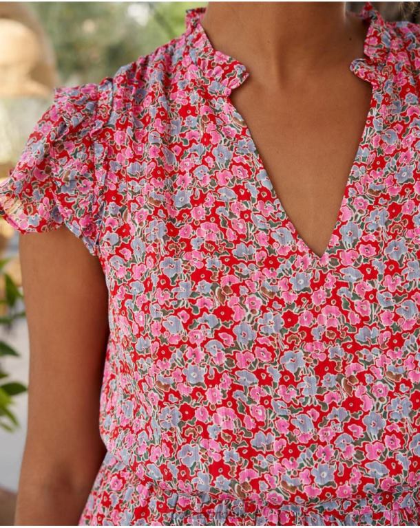 Clothing Polin et moi Saray Floral Dress Fuchsia J4DB620