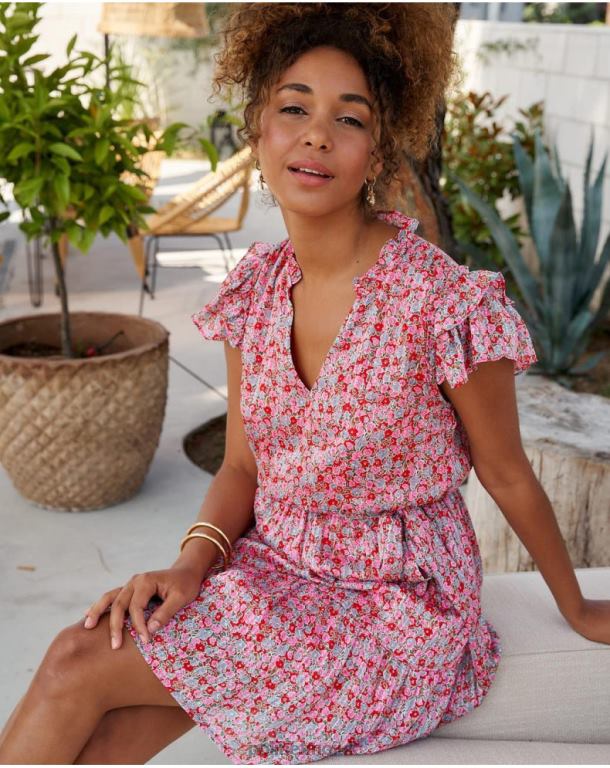 Clothing Polin et moi Saray Floral Dress Fuchsia J4DB620