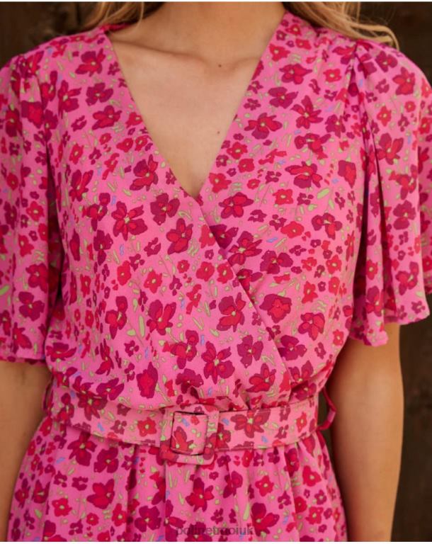 Clothing Polin et moi Short Dress Africa Raspberry J4DB672