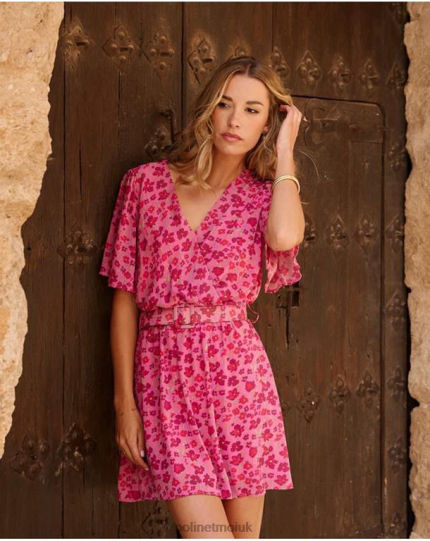 Clothing Polin et moi Short Dress Africa Raspberry J4DB672