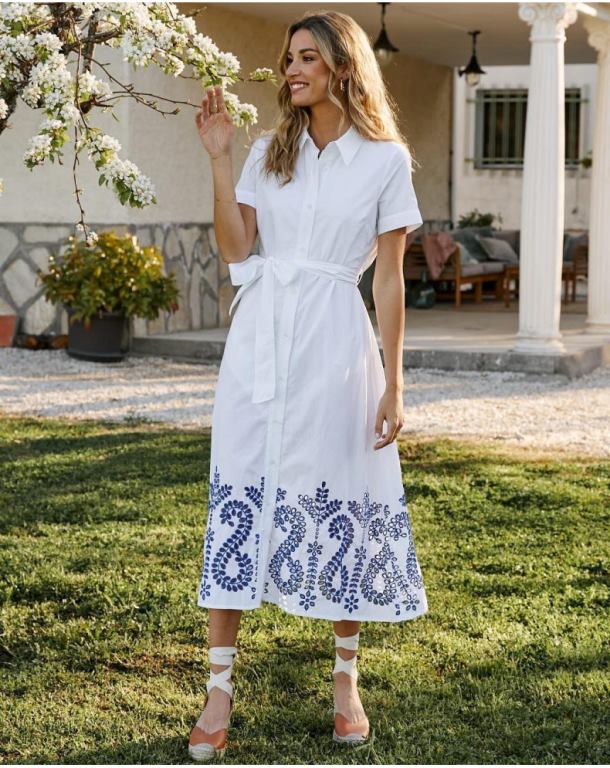 Clothing Polin et moi Tila Embroidery Dress white J4DB6100