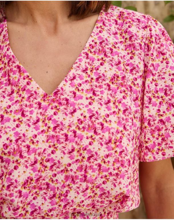 Clothing Polin et moi Yolanda Sleeves Dress Fuchsia J4DB676