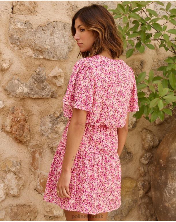 Clothing Polin et moi Yolanda Sleeves Dress Fuchsia J4DB676
