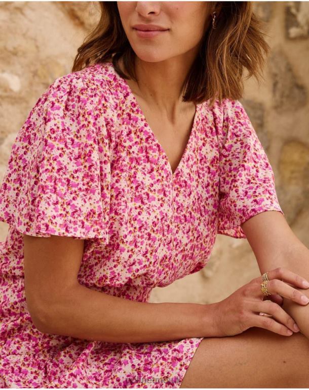 Clothing Polin et moi Yolanda Sleeves Dress Fuchsia J4DB676