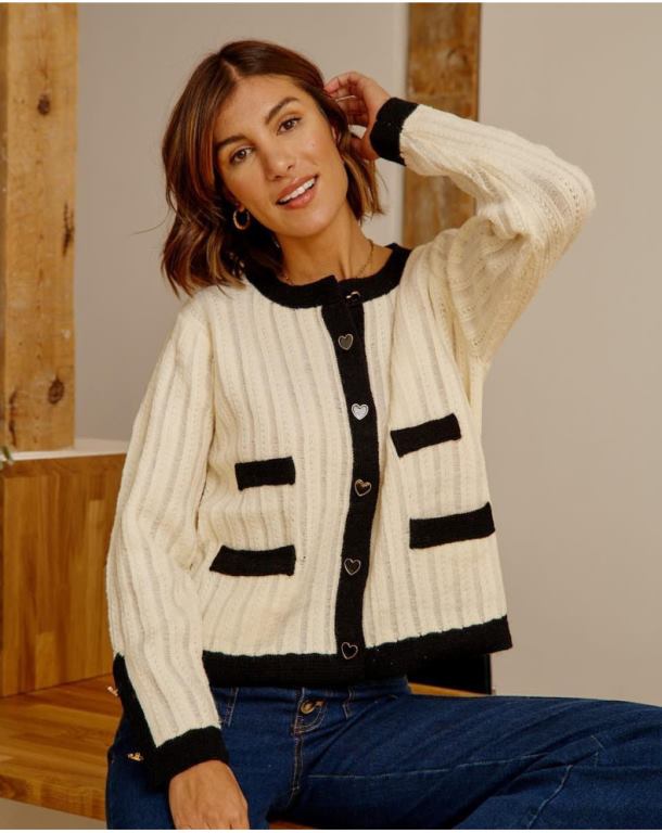 Clothing Polin et moi Cardigan Buttons Davinia Raw J4DB6358