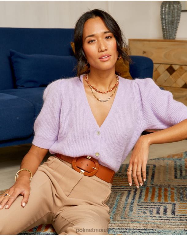 Clothing Polin et moi Cardigan Clarisa Point Lilac J4DB6351