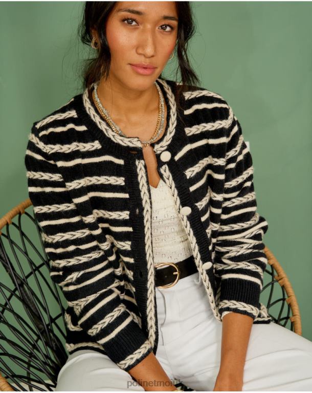 Clothing Polin et moi Cardigan spikes Mara Black J4DB6359