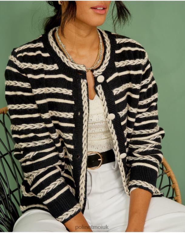 Clothing Polin et moi Cardigan spikes Mara Black J4DB6359